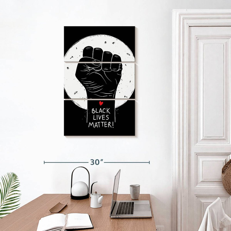 Khadijeh - racial slogan sur l’égalité, H 32 po x l 20 po