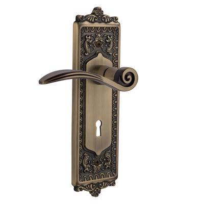 Nostalgic Warehouse Egg & Dart Plate Double Dummy with Decorative Keyhole and Swan Lever