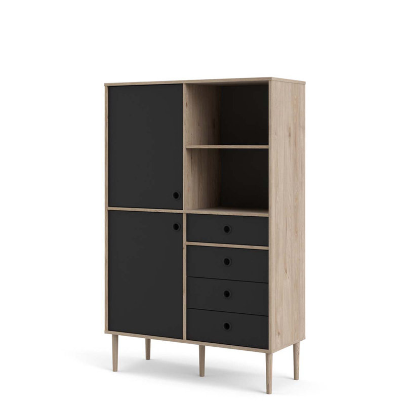 Felecia Rectangle Accent Cabinet, Matt Black