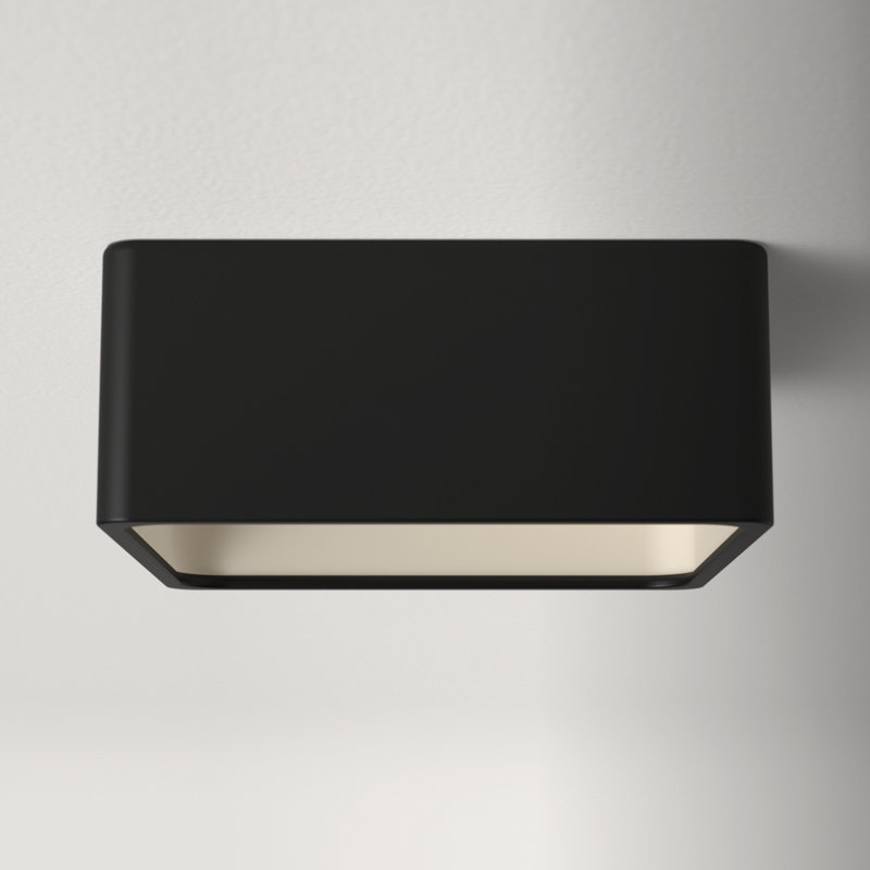 Leni Square LED Outdoor Flush Mount, Hammered Copper