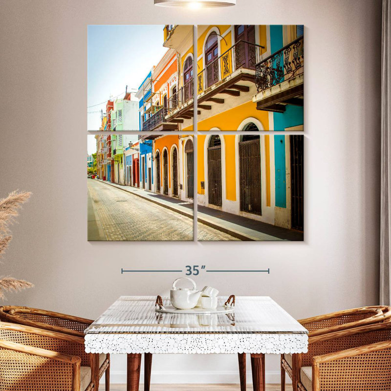 Nicci San Juan, maisons colorées, H 45 po x l 45 po