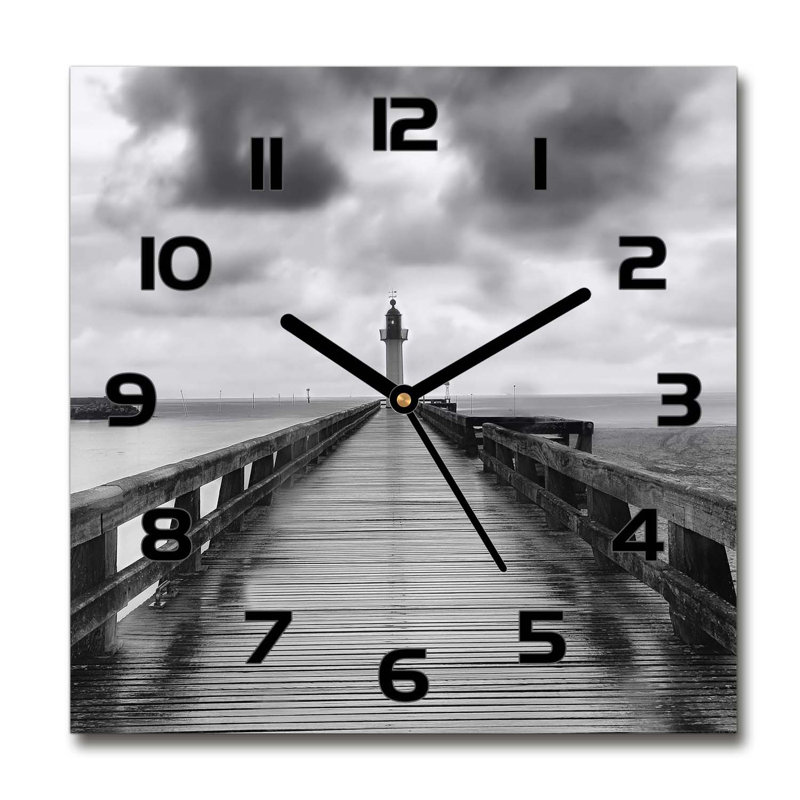 Hardan Glass Wall Clock, Black/Grey
