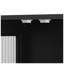 Armoire de salle de bain murale noire à 3 portes avec panneaux de verre et tablettes ouvertes