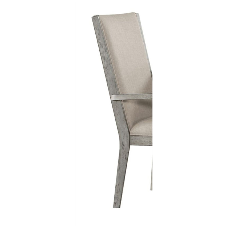 Ensemble de 2 fauteuils en tissu Rocky et finition chêne gris