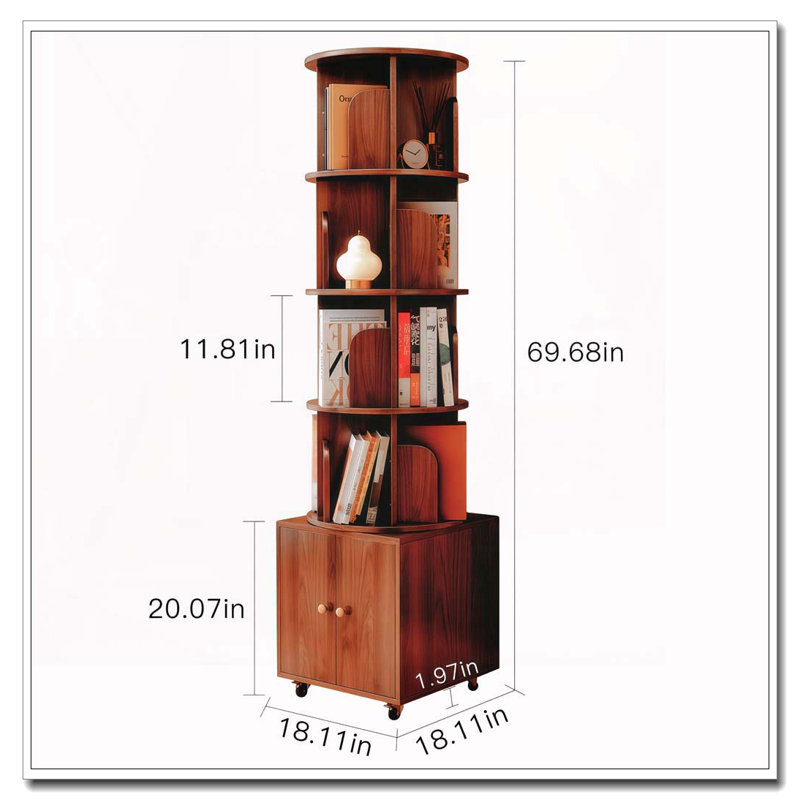 Bibliothèque rotative, Noyer brun-cabine