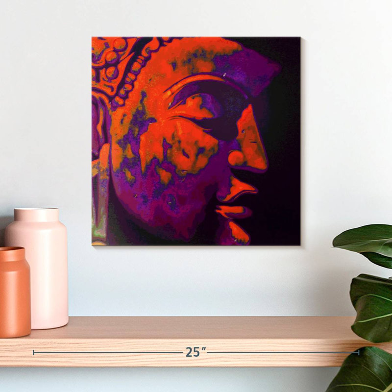 Visage de Bouddha Leisha Florid, H 16 po x l 16 po