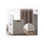 Coiffeuse 3-en-1 avec miroir rabattable et tabouret de rangement-1148249903