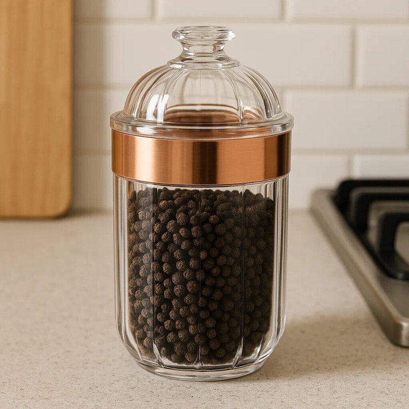 Jar, Rose Gold, 18cm H x 10cm W x 10cm D