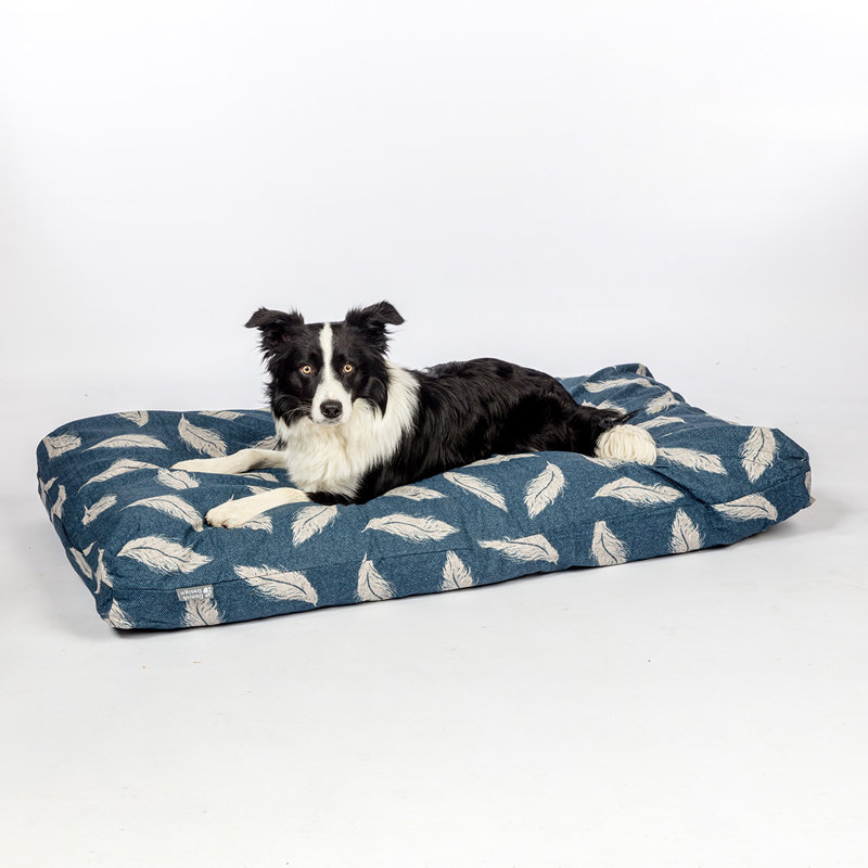 Orthopedic Polyester Pet Bed, 22cm H X 98cm W X 71cm D, Navy/Stone