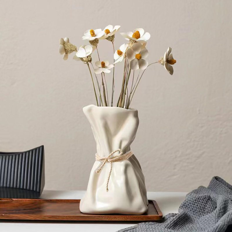 Vase en céramique 7,5 po, Céramique crème