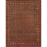 Wool Oriental Area Rug in Rust