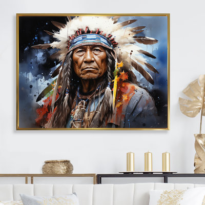 Native Apache Warrior I - Art amérindien, art mural