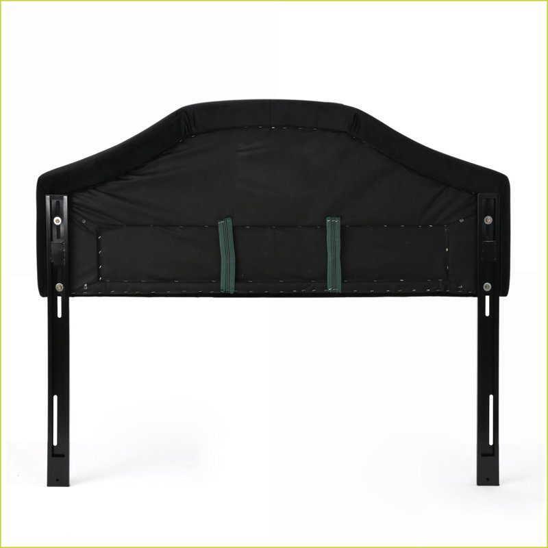 Queen Size Solid Wood Upholstered Headboard - Adjustable Height Metal Legs, Tufted Stitch &amp; Nailhead Trim for Bedroom