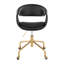 Chaise de travail contemporaine avec base en métal doré et revêtement en similicuir blanc-170307063-170307067
