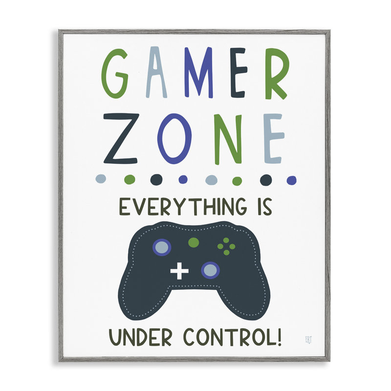 Tout est sous contrôle Gamer Zone, estampe numérique, conception par Elizabeth Tyndall, H 30 po x l 24 po