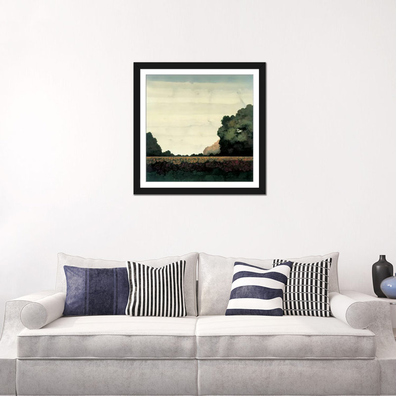 « tree line i », impression sur toile, Papier avec cadre noir, Blanc, H 16 po x l 16 po x P 1 po