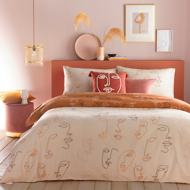 Cotton Blend No Pattern Duvet Cover Set with Pillowcases Included, Double Duvet Cover + 2 Standard Pillowcases