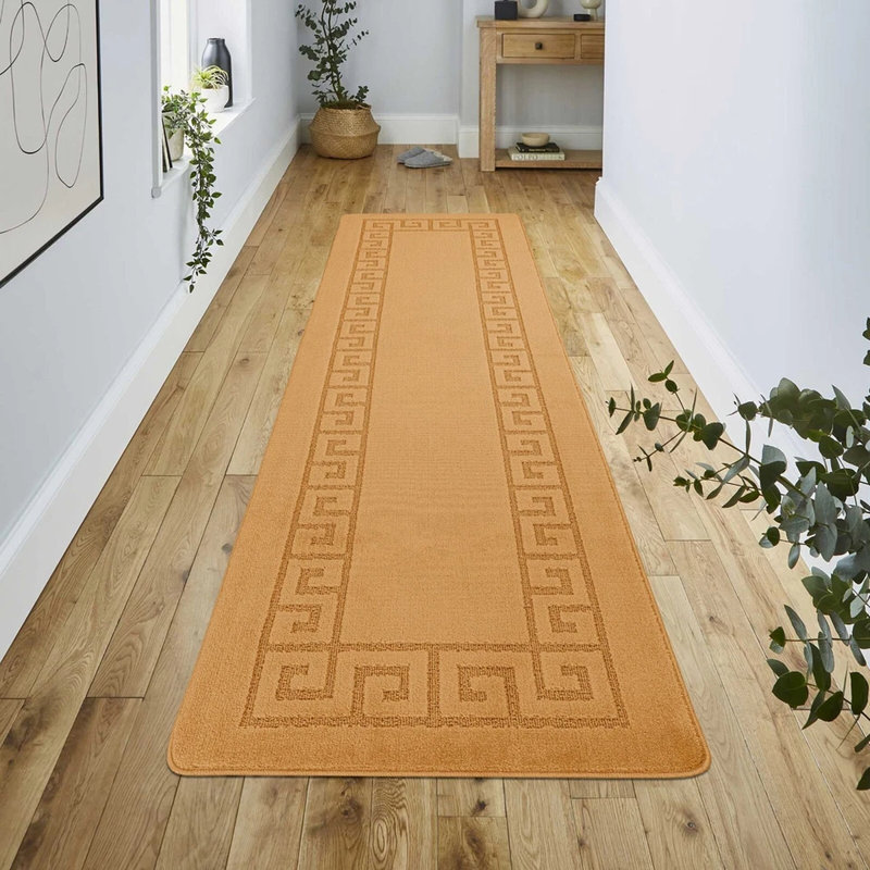 Ochre Non Slip ROCCO Area Rugs & Runners – Luxury Living Room Carpet, Bedroom Rug, Kitchen Floor Mat & Hallway Door Mat