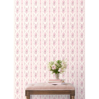 Dreamy Days Parfait Stripe and Floral Wallpaper