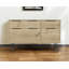 Commode double 47 po à quatre tiroirs en bois naturel