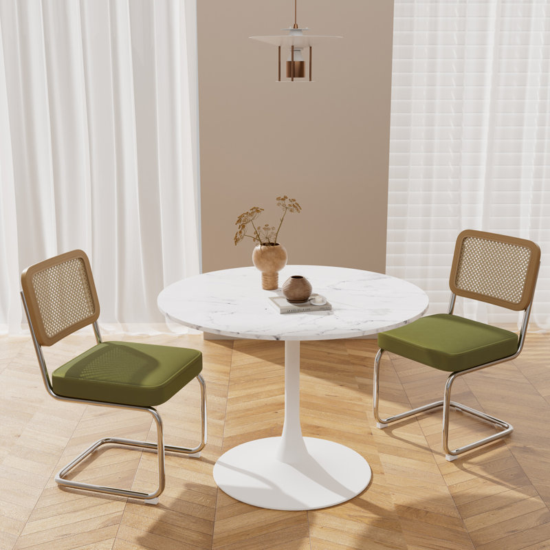 Ensemble de table de salle à manger Elegant pour 2, Vert, Blanc