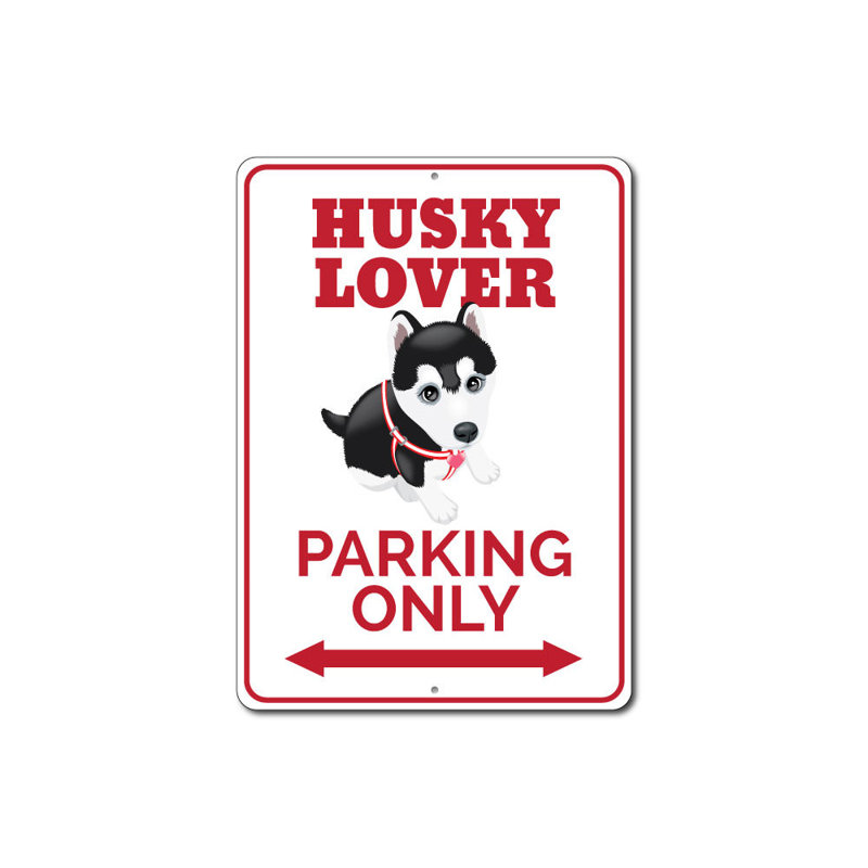 Enseigne en aluminium Husky Lover, H 14 po x l 10 po x P 0,04 po