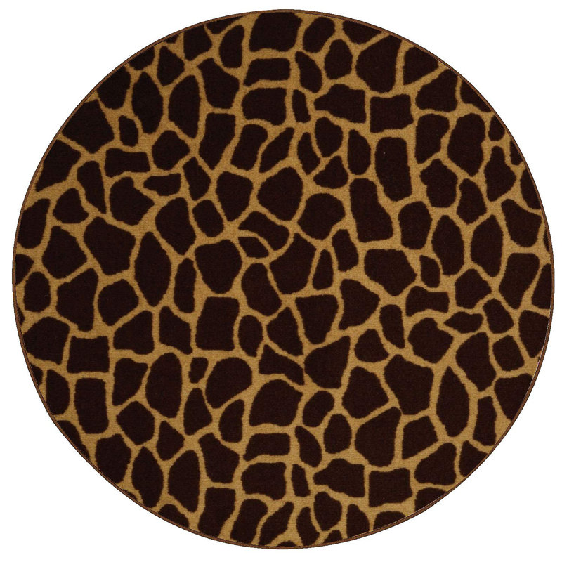 Tapis imprimé animal - Girafe, Rond 11 pi