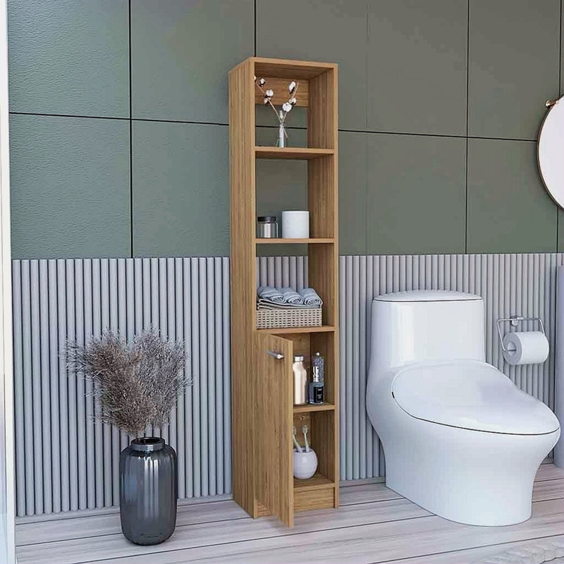 Armoire à linge Emmett, deux tablettes intérieures, Espresso