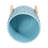 Stoneware Ceramic Planter on Stand with Raised Dot Texture and Wooden Base - Modern Decorative Flower Pot for Indoor and Outdoor Spaces-386672328-386672329