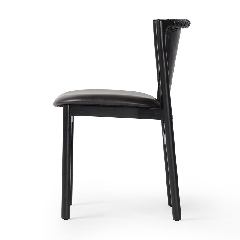 Baden Leather Upholstered Dining Chair, Brushed Ebony, Brushed Ebony