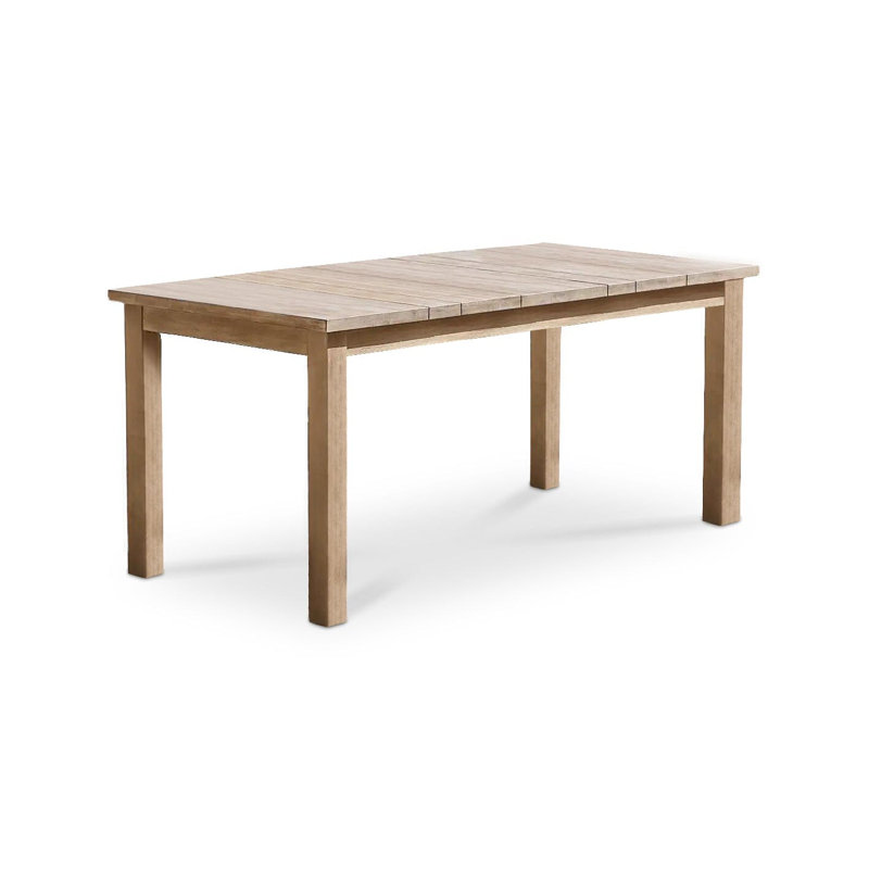 6 - Person Acacia Wood Patio Dining Set with Rectangular Table, Yes