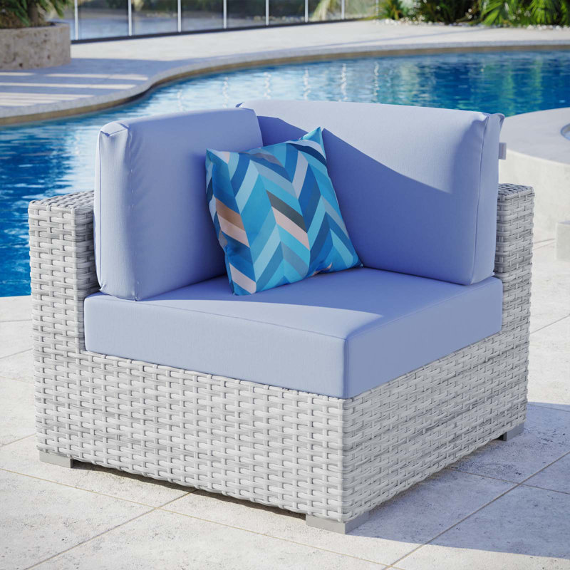 Chaise de coin d'extérieur Convene, Bleu clair