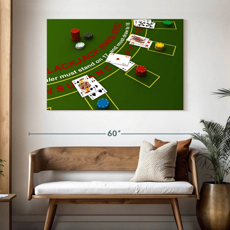 Senne, un jeu de Blackjack, H 32 po x l 48 po