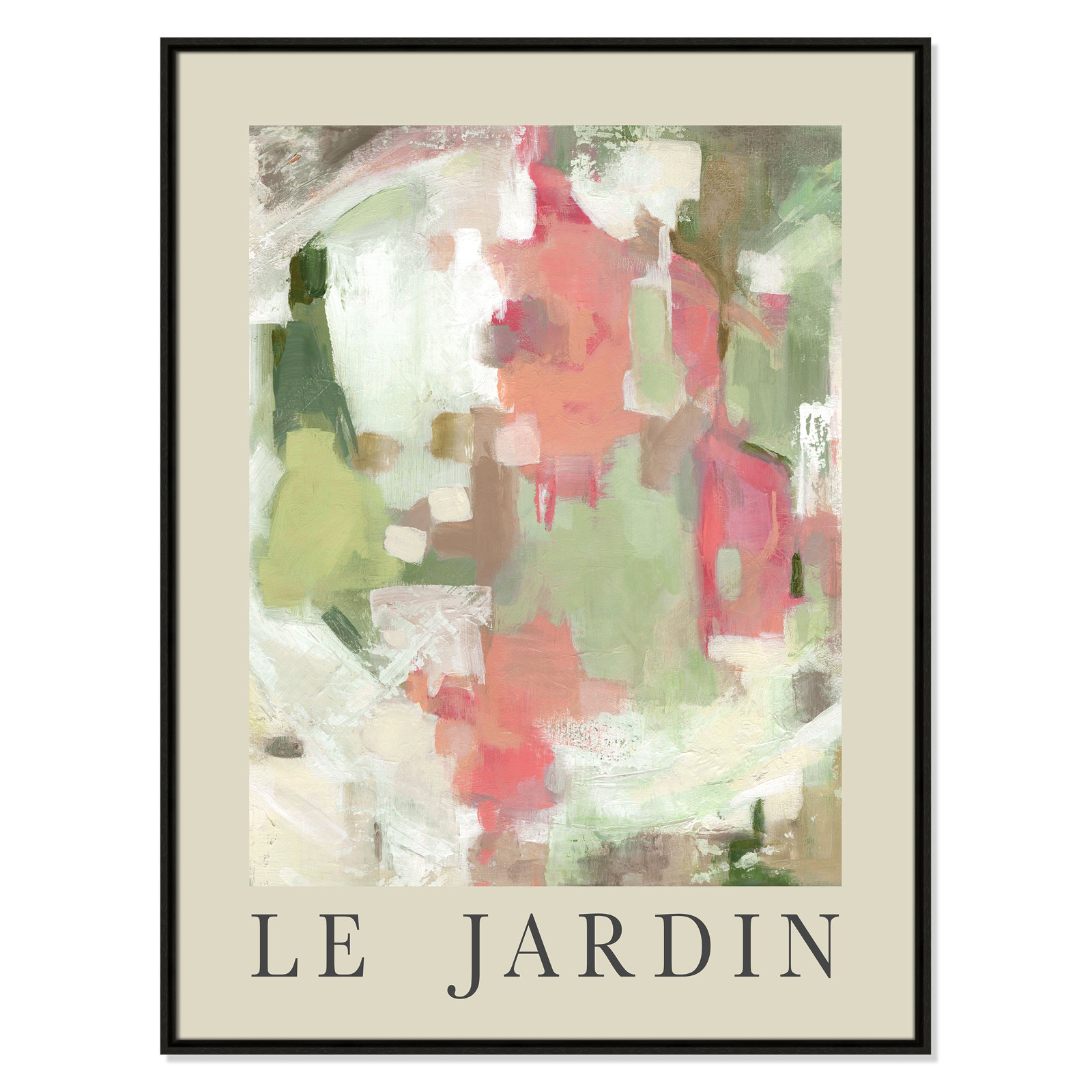 Botanical Poster Collection "Le Jardin" Print by Carol Robinson, Espresso Floater Frame, No, 41.5" H x 31.5" W x 2" D