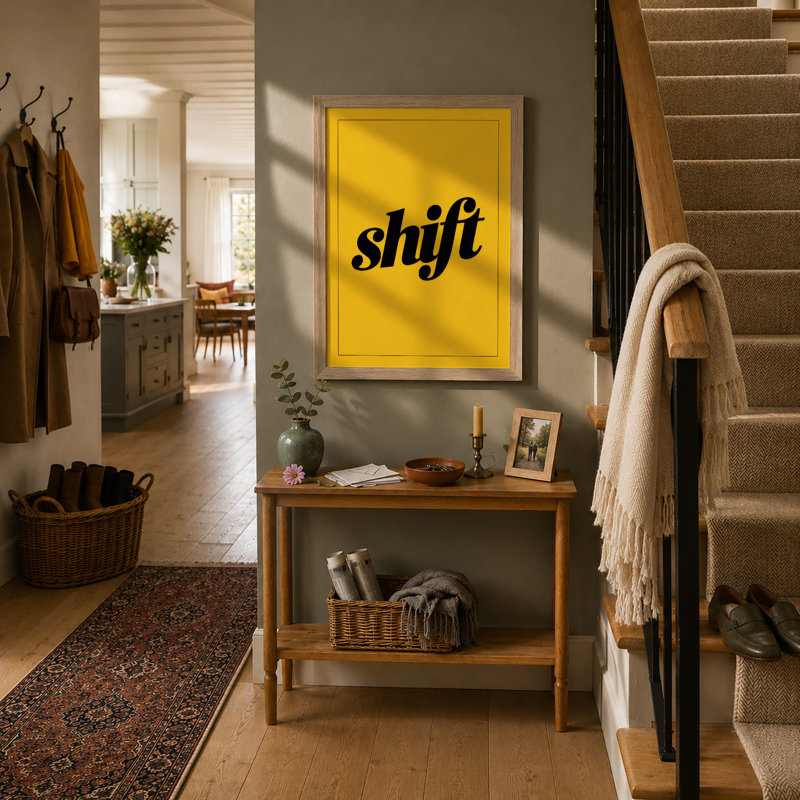 Shift in Motion Typography - Framed Print, Oak, A4 - 29.7 x 21.0 cm