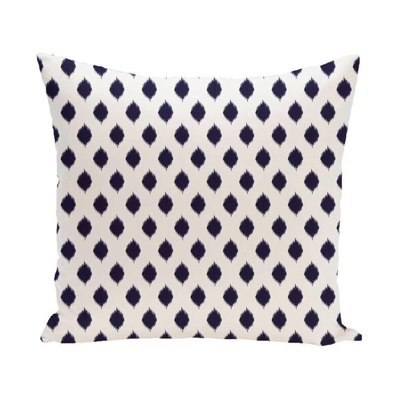 Ikat Outdoor Reversible Throw Pillow, Spring Navy, 18"x18"