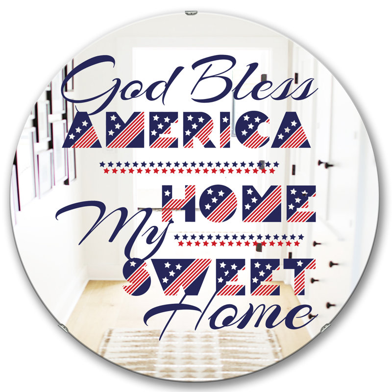 Miroir mural God Bless America, H 23,6 po x l 23,6 po