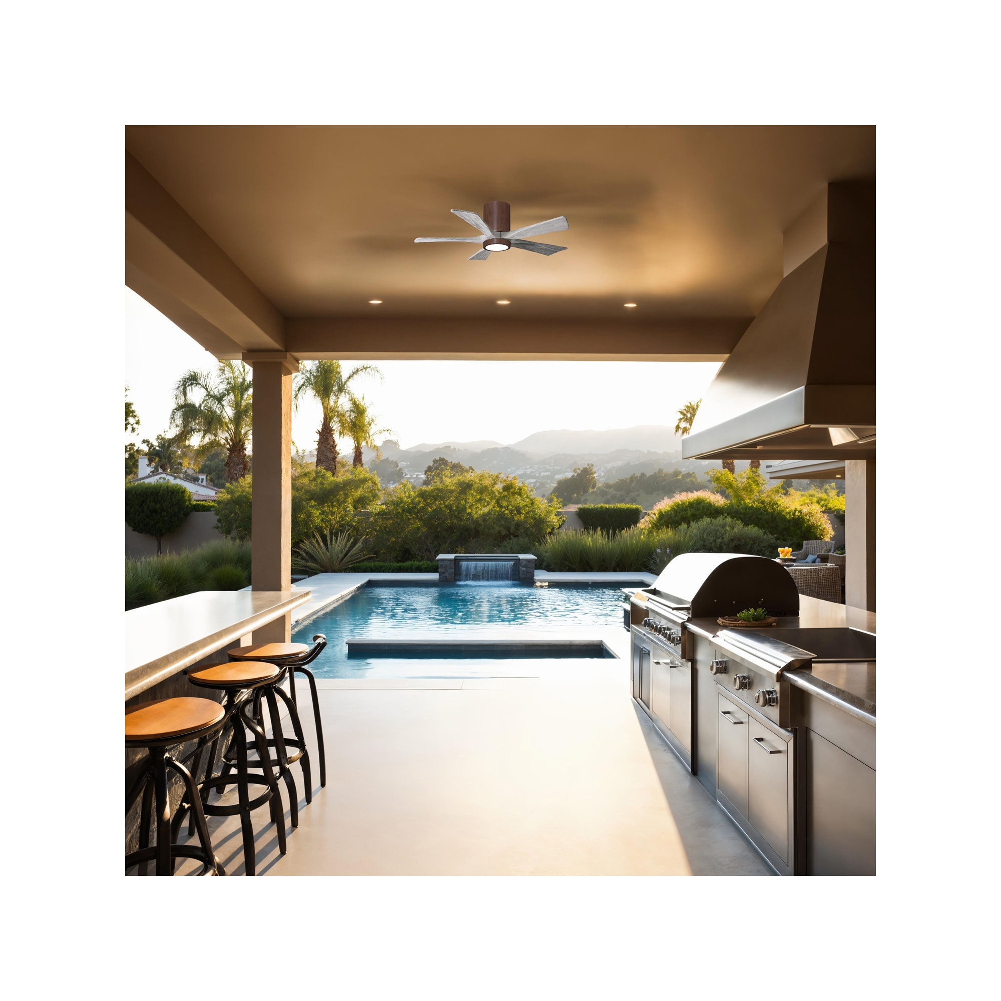 Irene 5 - Blade LED Ceiling Fan with Light Kit Included, 42", Barn Wood Tone, Walnut Tone
