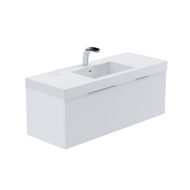 48" Single Vanity Set, Base, Resin Top, White