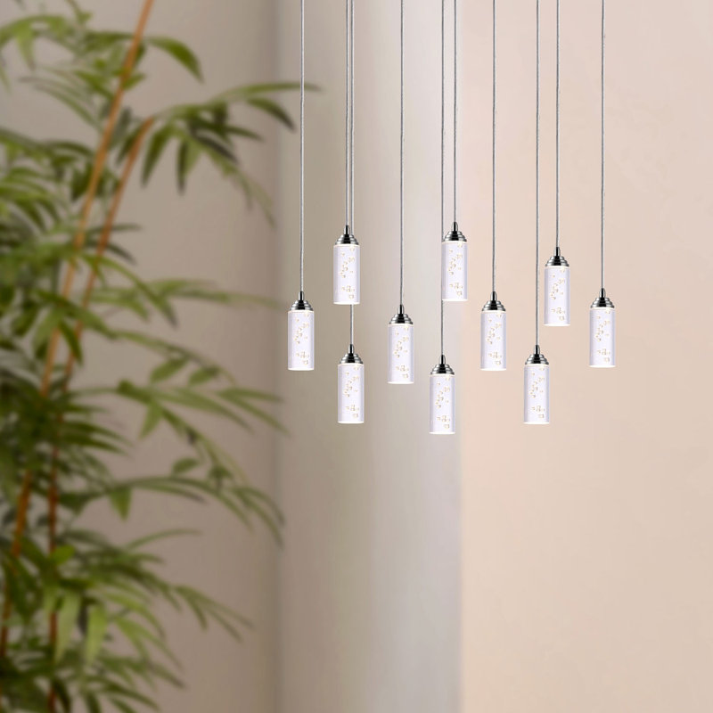 Luminaire suspendu cylindrique à DEL 10 lumières Ardrie, H 8,7 po x l 1,8 po x P 1,8 po