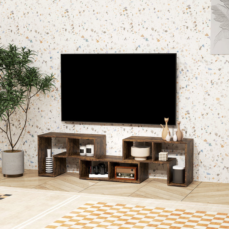 Baylen Unfinished TV Stand for TVs up to 75", Rustic Brown