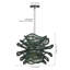 Luminaire suspendu 1 lumière rotin fleur verte-146633683