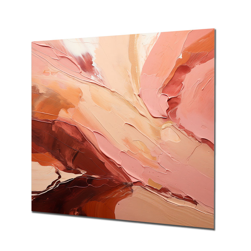 Cacao Landscape Immersion - Art mural abstrait, Métal métal, H 16 po x l 16 po x P 1 po