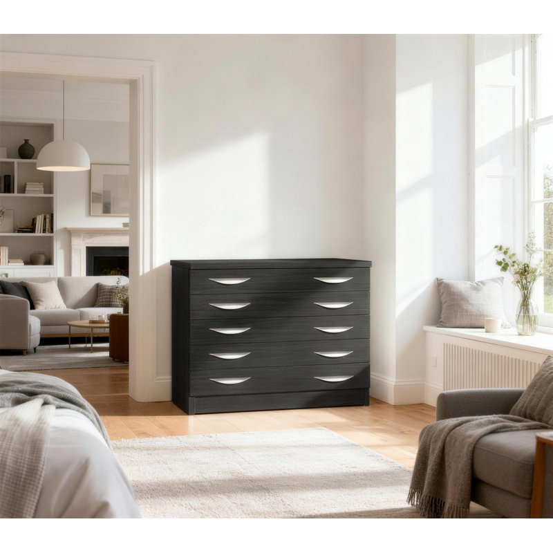 4 -Drawer Storage Cabinet, Black Havana