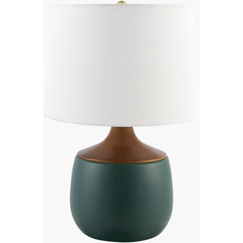 Ceramic Table Lamp, White, Green