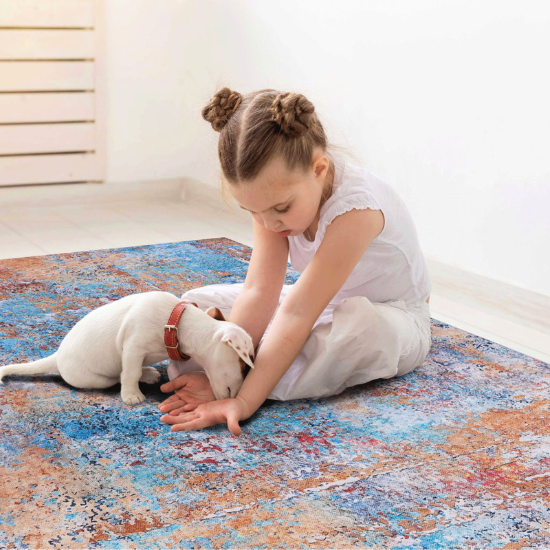 Tapis lavable à la machine - antidérapant, antidérapant, à poils courts, pliable et sécuritaire pour la salle à manger, la chambre à coucher, la cuisine, la maison, la cuisine, la cuisine, pliable et douce