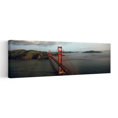 Bridge Over A Bay, Golden Gate Bridge, San Francisco, California, Usa Abstract Contemporary Bird Architecture Landscape Wall Art