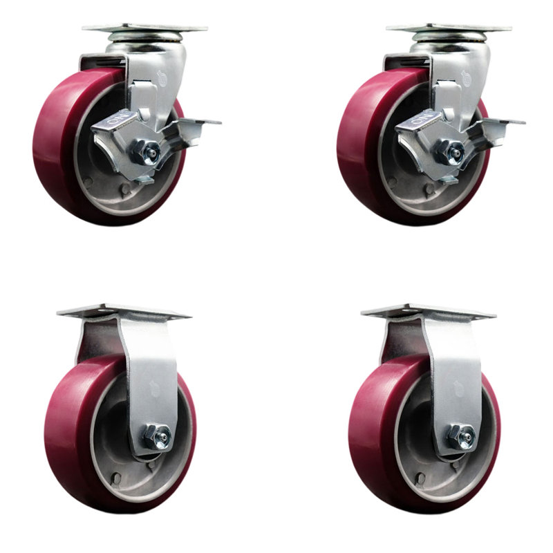 4-Piece Poly and Aluminum Caster Set