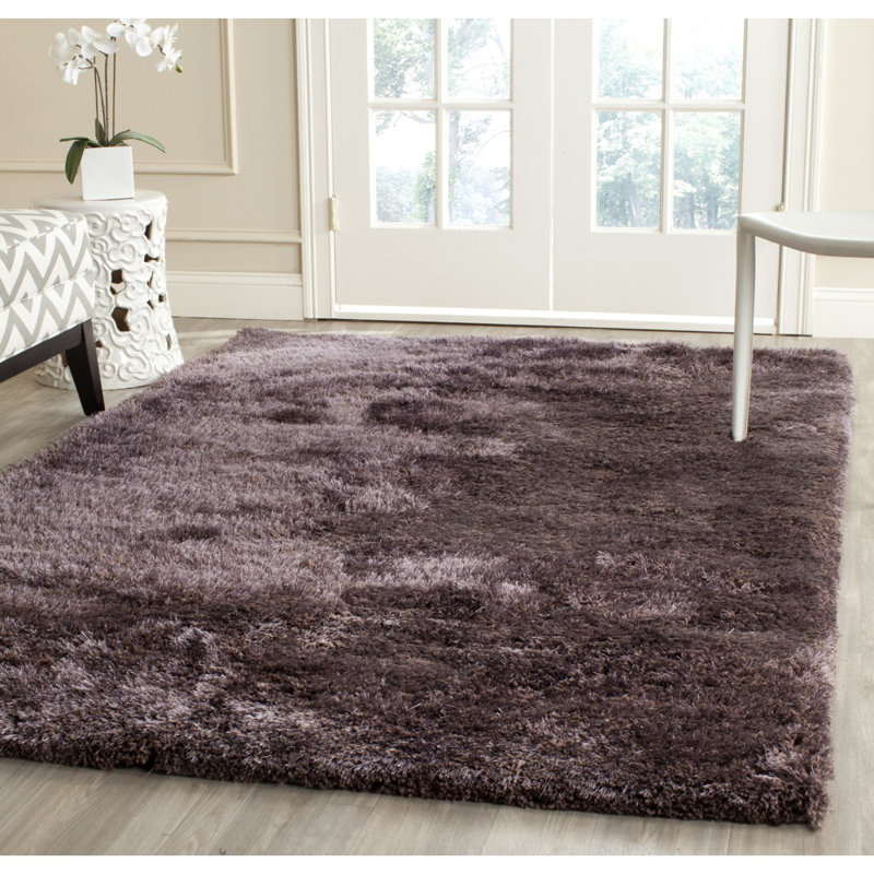 Delane Handmade Tufted Lavender Area Rug, Rectangle 8' x 10'