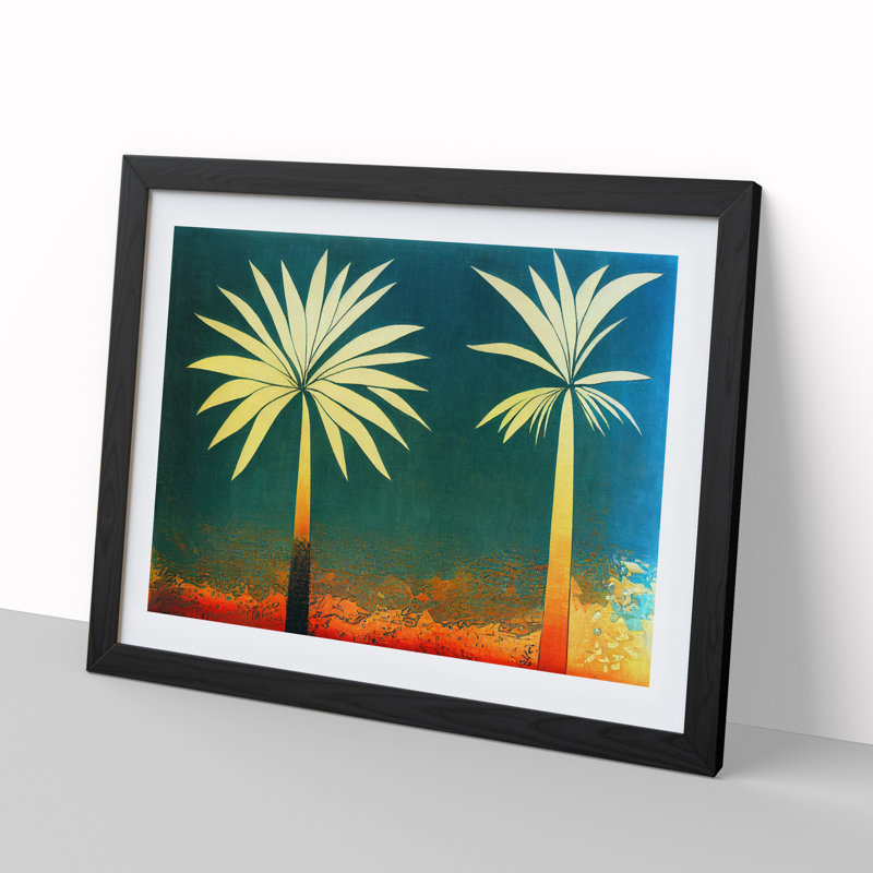 Abstract Palm Tree Art Vol.1 - Framed Print, 34cm H x 46cm W x 2cm D, Black